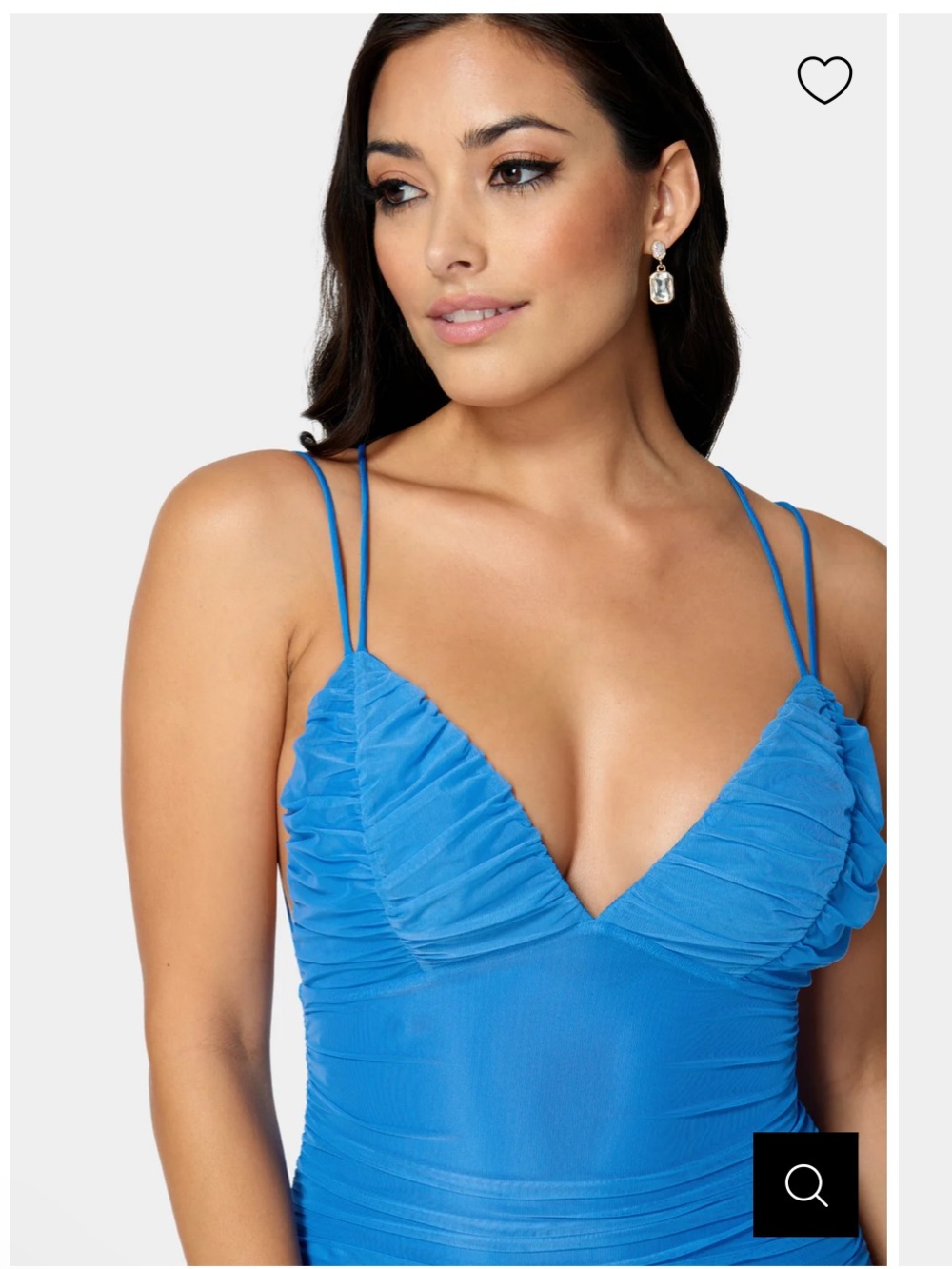 NWOT BEBE Ruched Strappy V-Neck Mini Dress - Picture 4 of 9